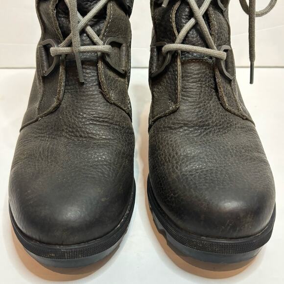 Sorel Joan of Arctic Wedge II Lace Up Boots Quarry Gray 8.5 - Picture 3 of 11